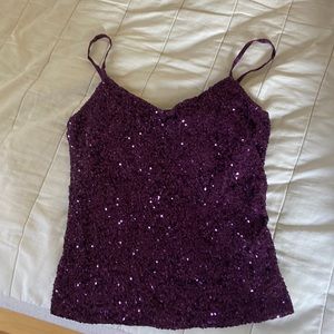 THE LIMITED - Purple sparkly camisole party top